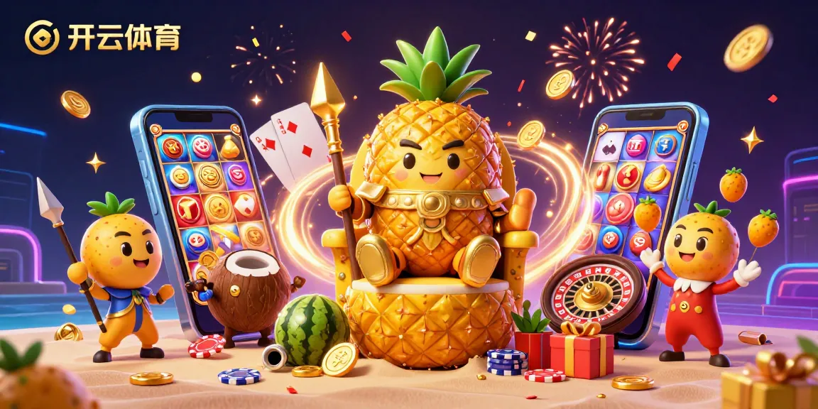 开云体育为用户提供丰富娱乐内容的3D卡通插图，体现了多样的游戏元素与欢乐氛围。