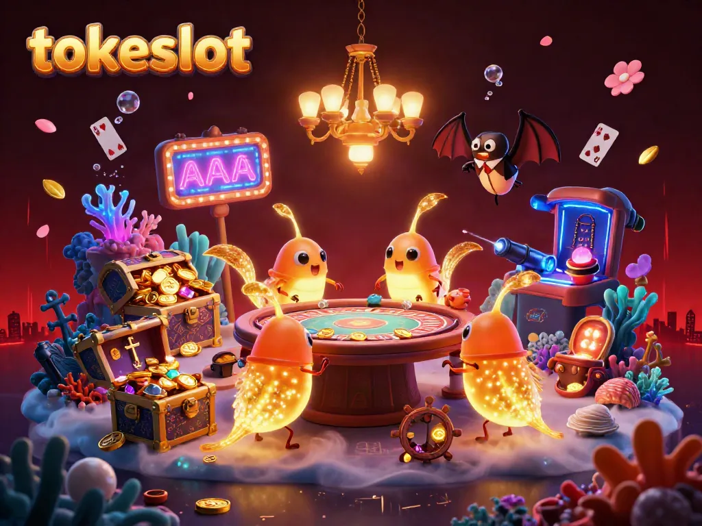 Engage in thrilling tokeslot gameplay surrounded by glowing underwater elements and creatures.