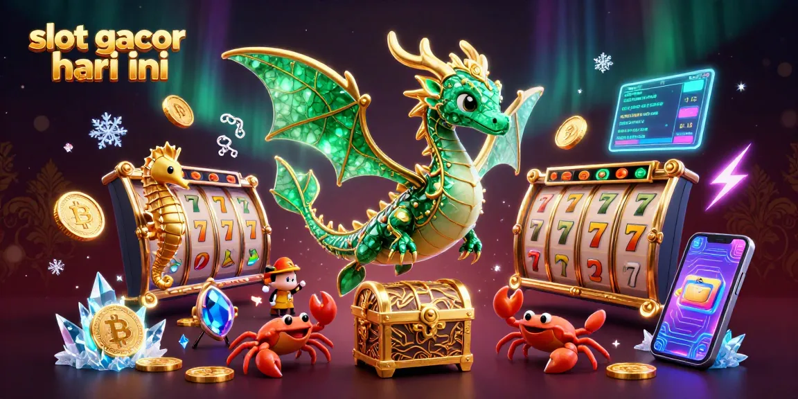 Engage with slot gacor hari ini in an ultra-detailed 3D scene featuring a sea dragon and slots.