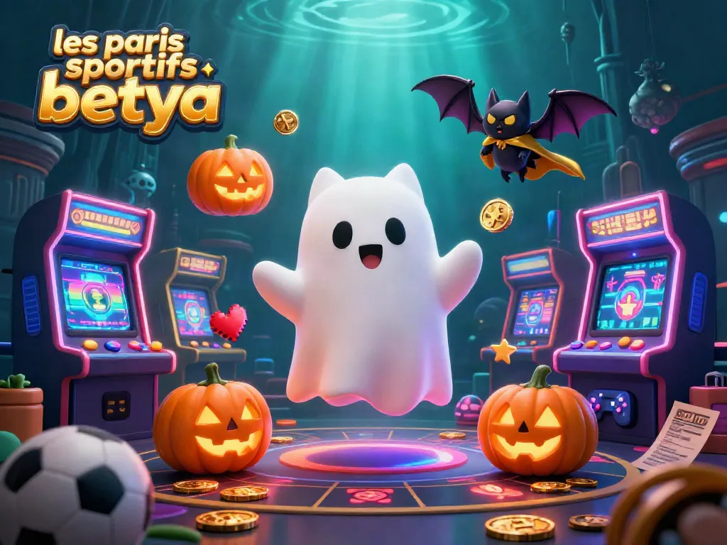Engage in les paris sportifs betya with a vibrant 3D casino scene featuring animated characters and sports betting elements.