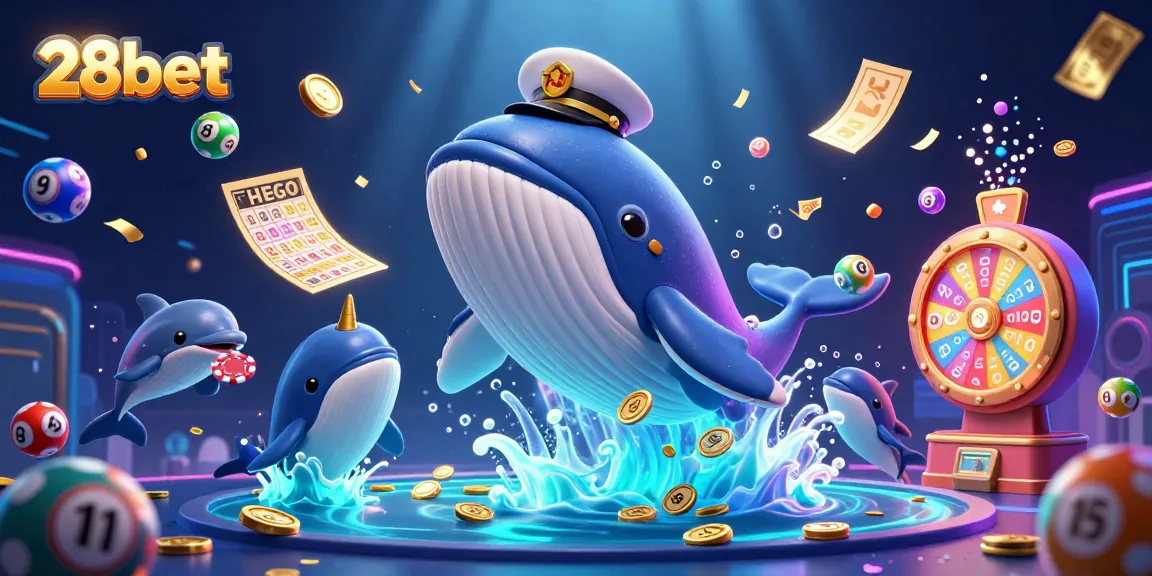 Experience the dynamic excitement of 28bet with a vibrant carnival of lottery games and colorful characters.