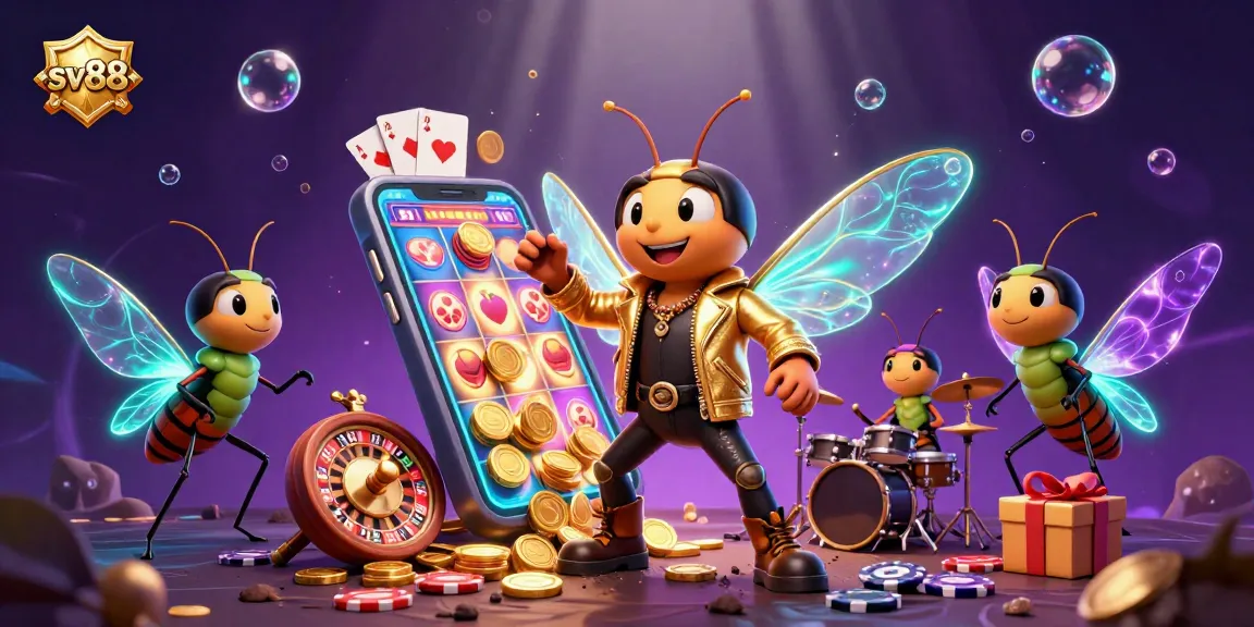 Experience thrilling gaming with sv88 in this vivid 3D casino illustration featuring vibrant characters and dynamic action.