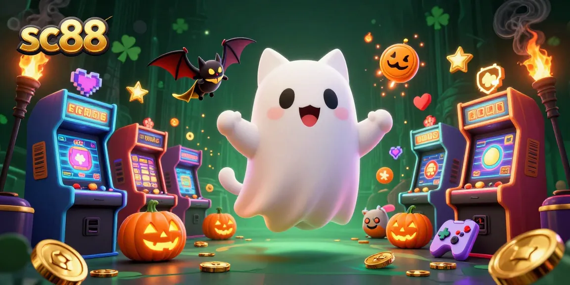 Experience thrilling jackpots at sc88, featuring a ghost cat and vampire bat in a vibrant casino adventure.