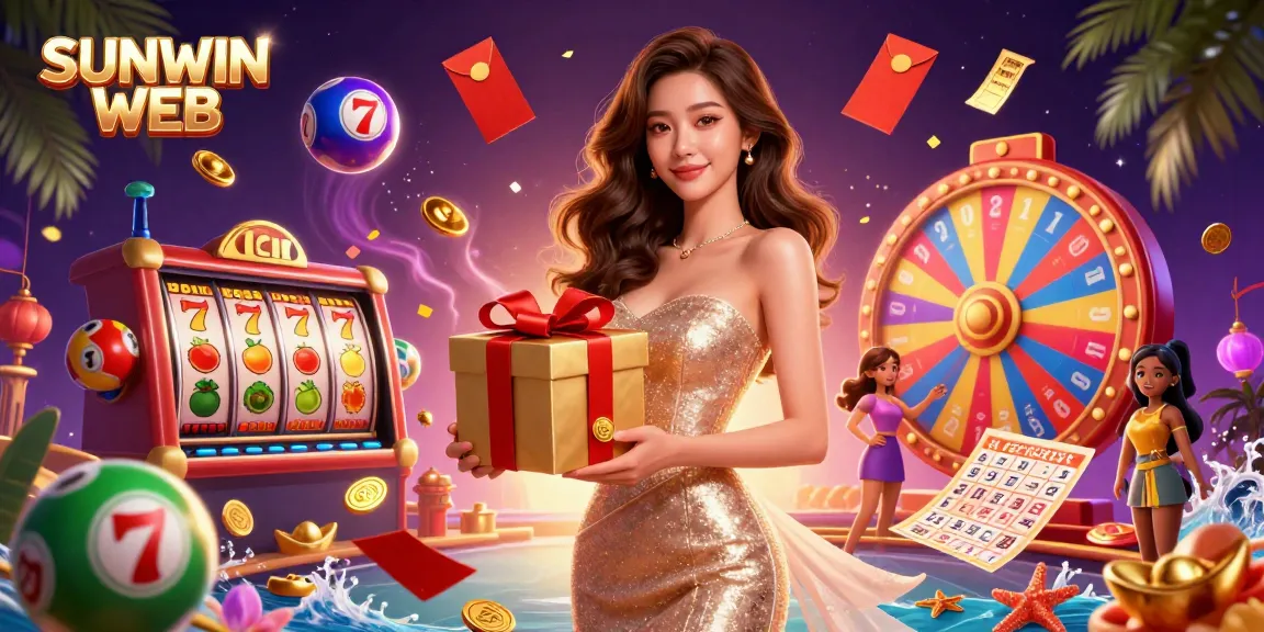 Experience excitement with SUNWIN WEB casino featuring a stunning female character and vibrant gameplay elements.