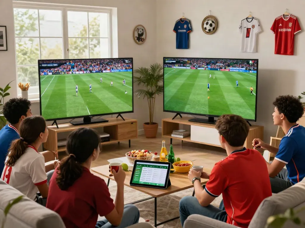 Dynamic sports streaming environment with fans enjoying live matches on gavangtv.study.
