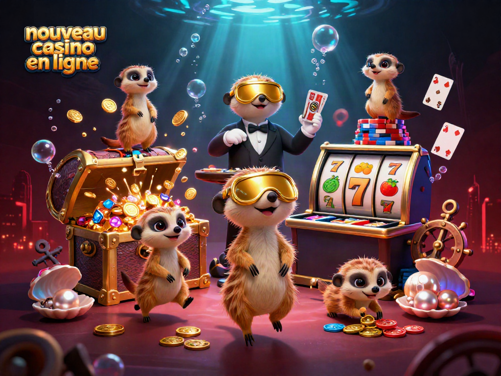 Découvrez un nouveau casino en ligne animé par des suricates gérant des jeux, avec des éléments de machines à sous.