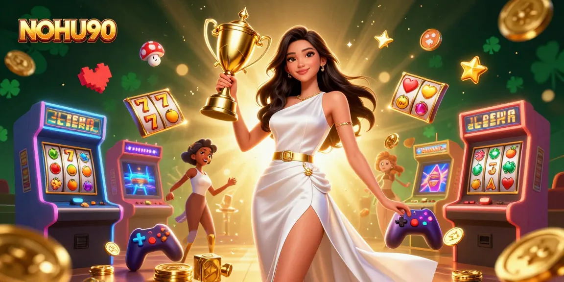 Spin and win at NOHU90 with vibrant slot game elements and luxurious casino ambiance.