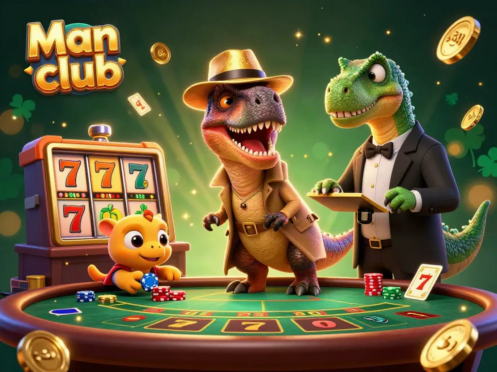 Engage with Man club as a velociraptor card counter at a vibrant blackjack scene full of gaming excitement.