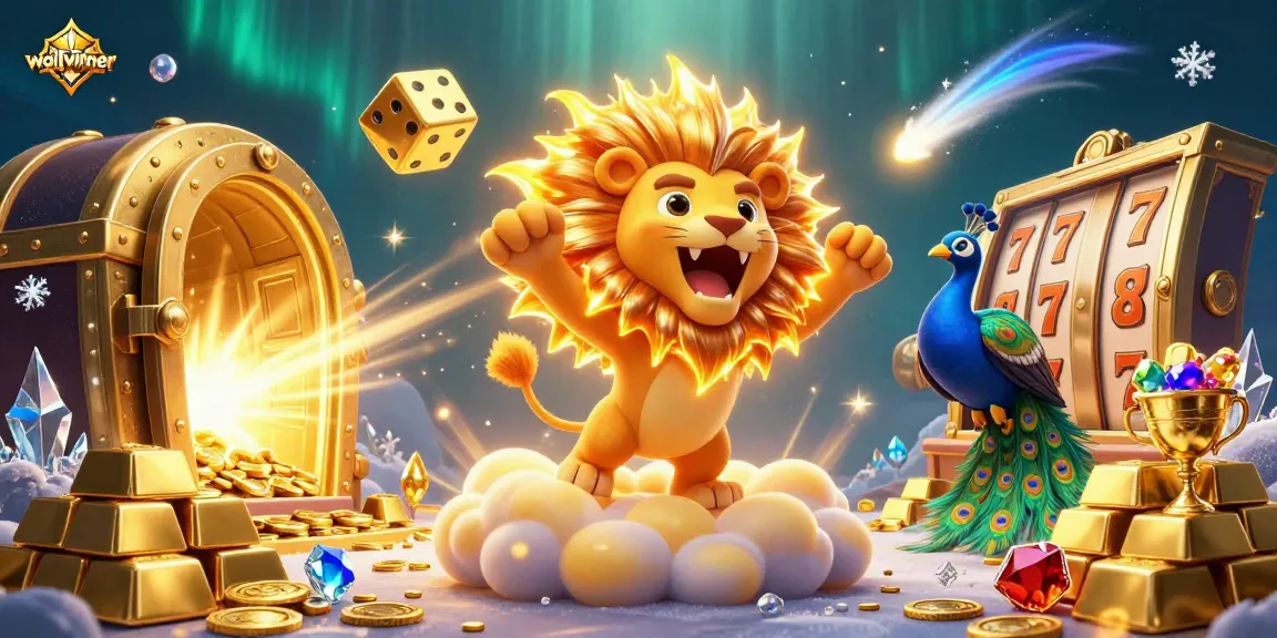 Experience the thrill of winning with wolfwinner in this vibrant casino adventure digital illustration.