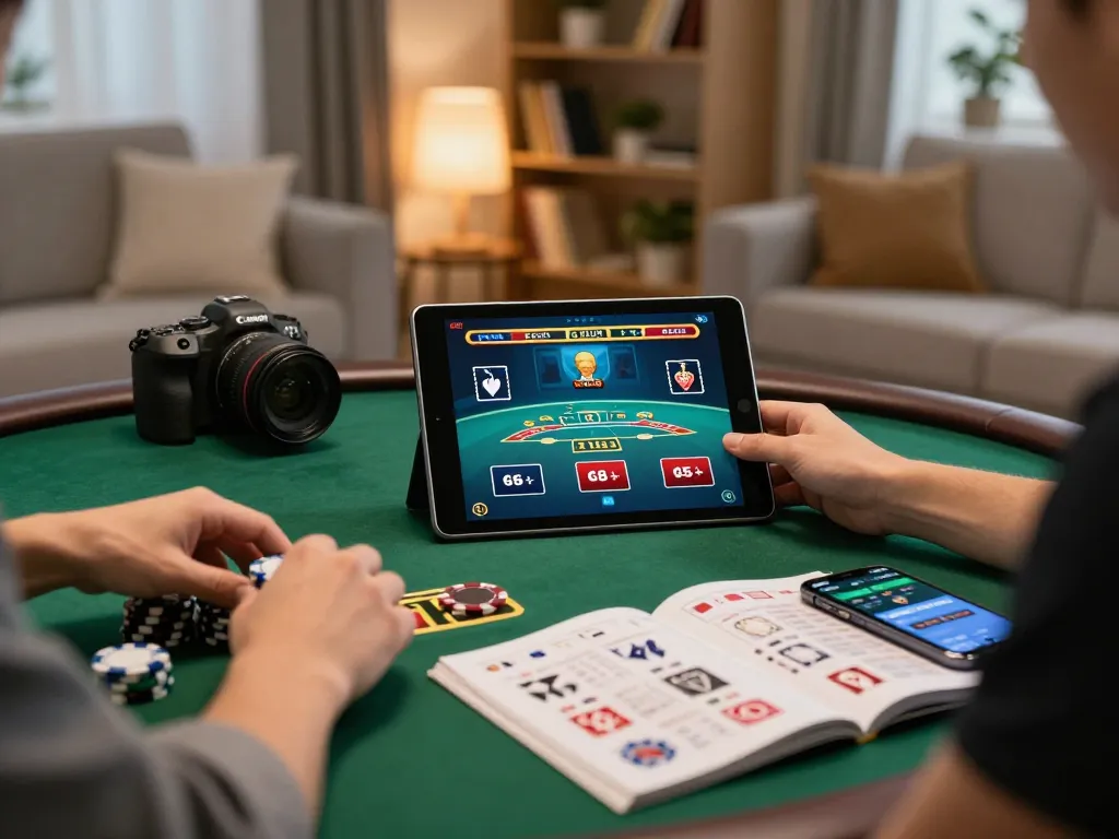Player analyzing strategies while wagering with 79king betting app in a modern living room.