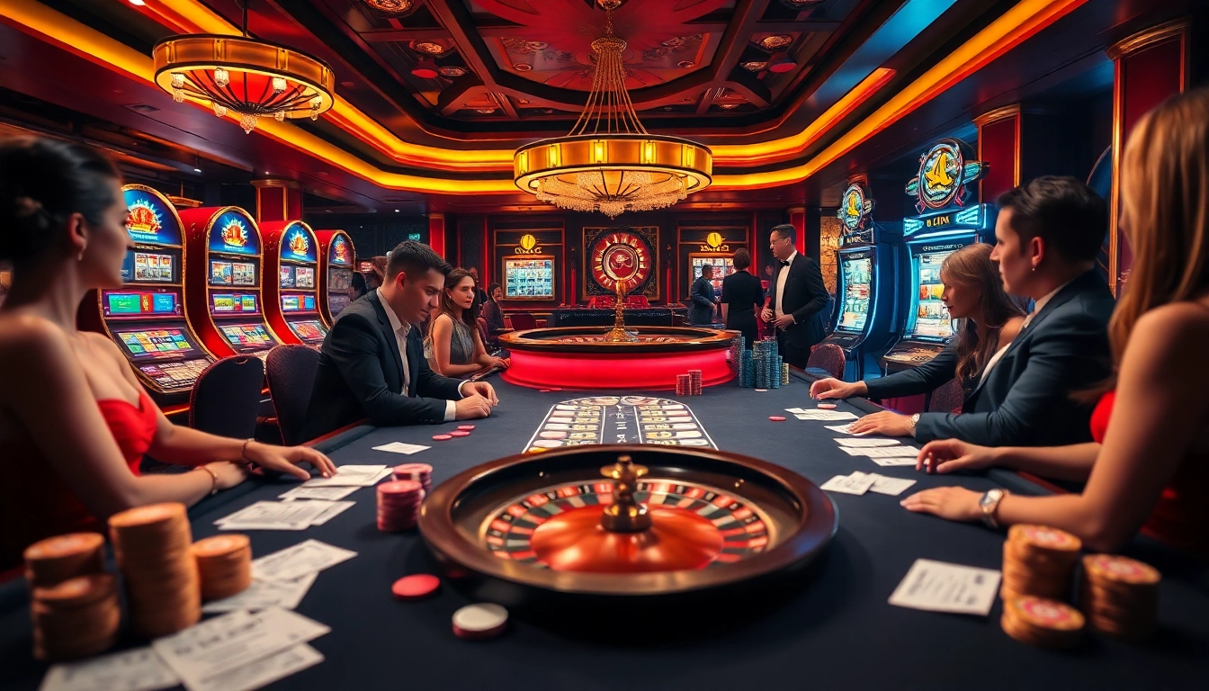 Experience luxury gaming at 8day's high-stakes poker table amidst vibrant casino excitement.