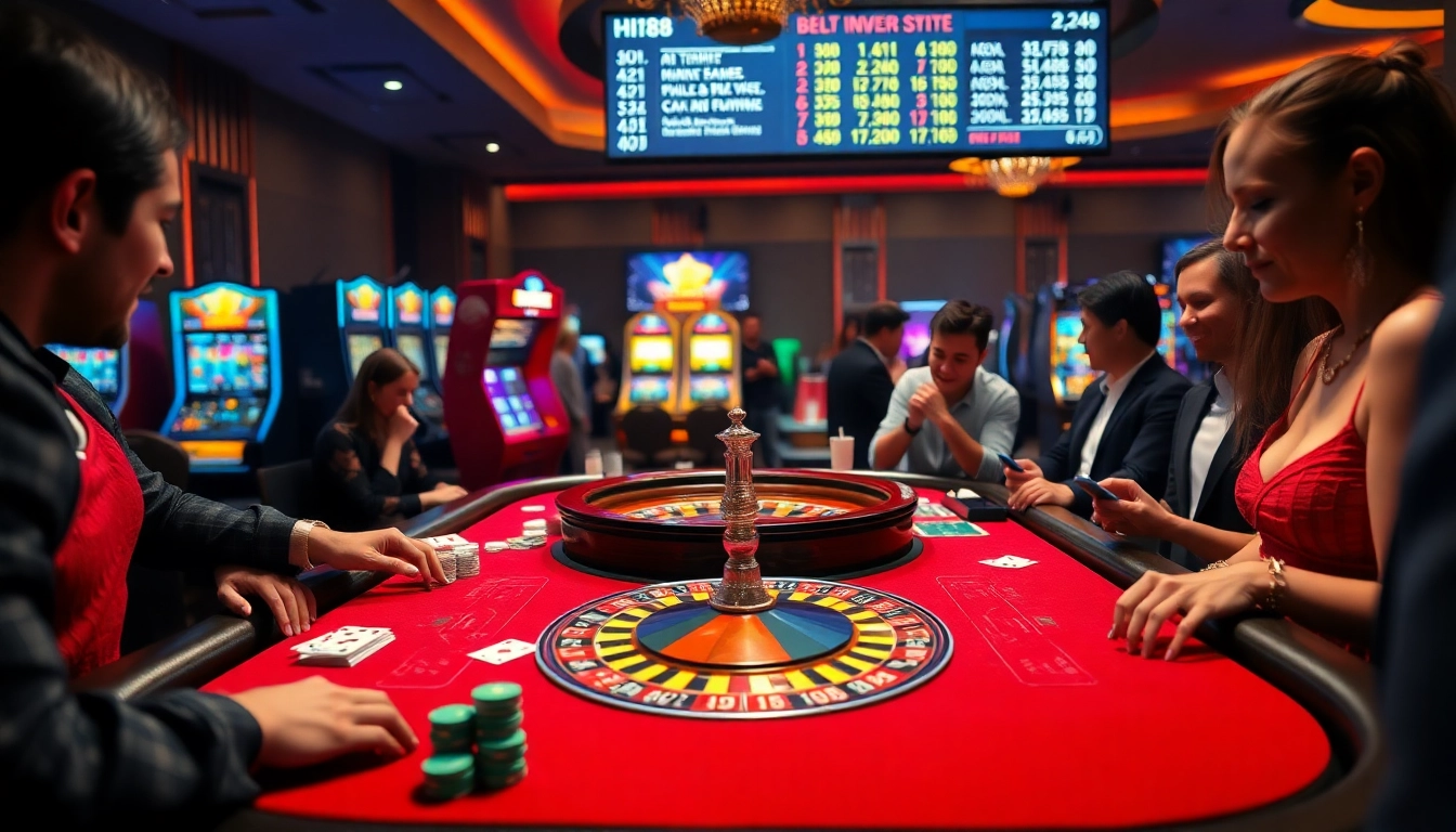 Experience the excitement at Hi88 casino with vibrant gaming tables and thrilling wagers.