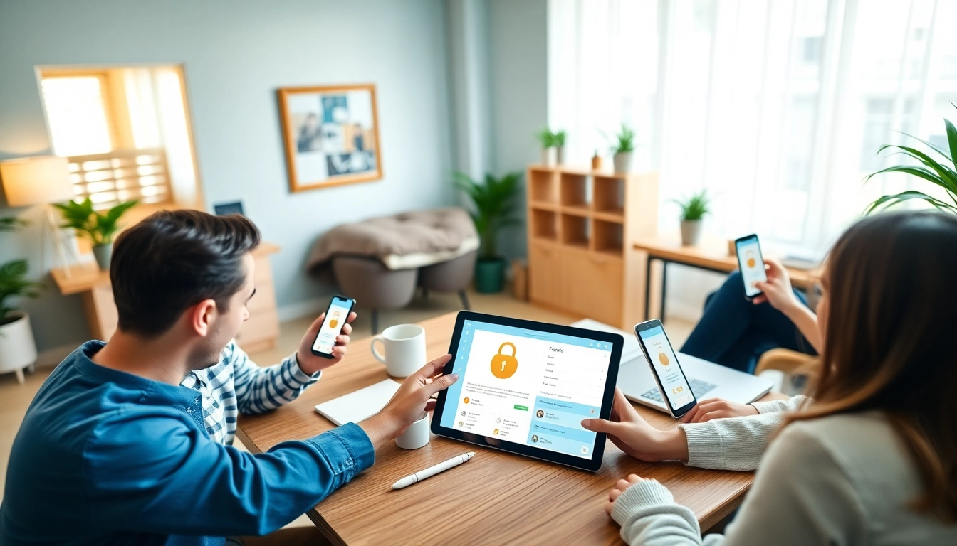 Engaging users experiencing Potato下载 on various devices in a cozy workspace, showcasing the app's privacy features.