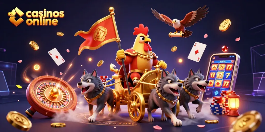Disfruta en casinos online con una ilustración 3D de aventura y emoción.
