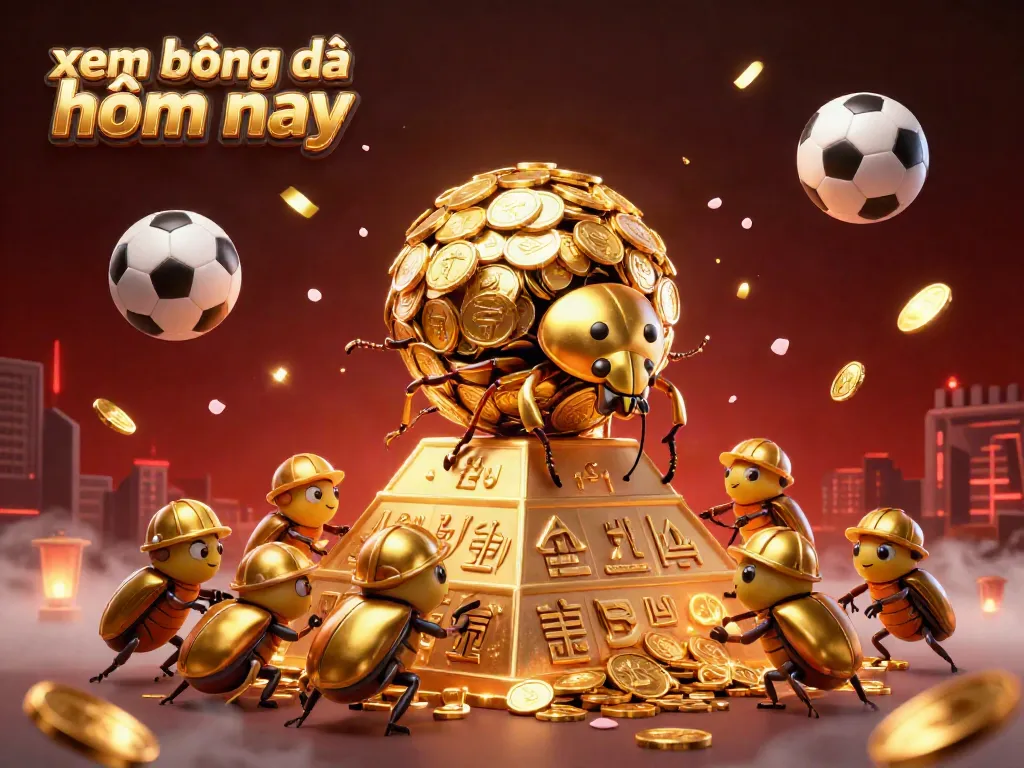 Xem bóng đá hôm nay live with exciting sports betting elements in a vibrant 3D illustration.