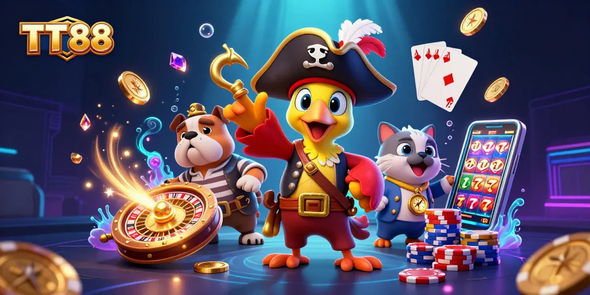 Engage with vibrant TT 88 casino games featuring dynamic characters and captivating gaming elements.