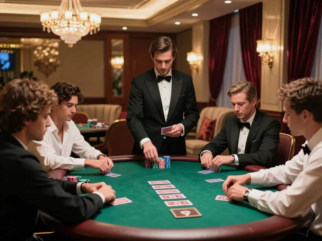 Players engaging in a high-stakes poker game at SGWIN66 casino's exclusive VIP area.