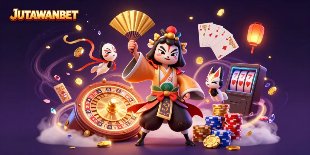 Experience thrilling gameplay at JUTAWANBET with interactive slots, vibrant card games, and magical energy effects.