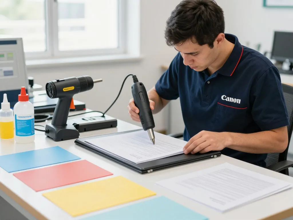 bóc ép plastic process in a professional workshop, expert extracting documents safely
