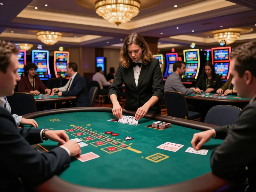 Players engaging in blackjack strategy at xx88 casino tables with professional dealers