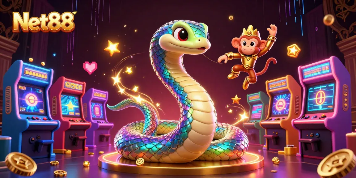 Engage in thrilling gaming at Net88, featuring vibrant scenes of betting excitement and colorful casino elements.