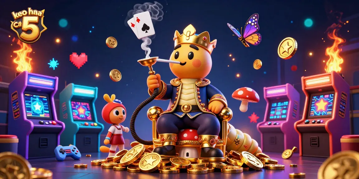 Engage with keo nha cai 5's vibrant 3D casino scene featuring iconic characters and gaming elements.