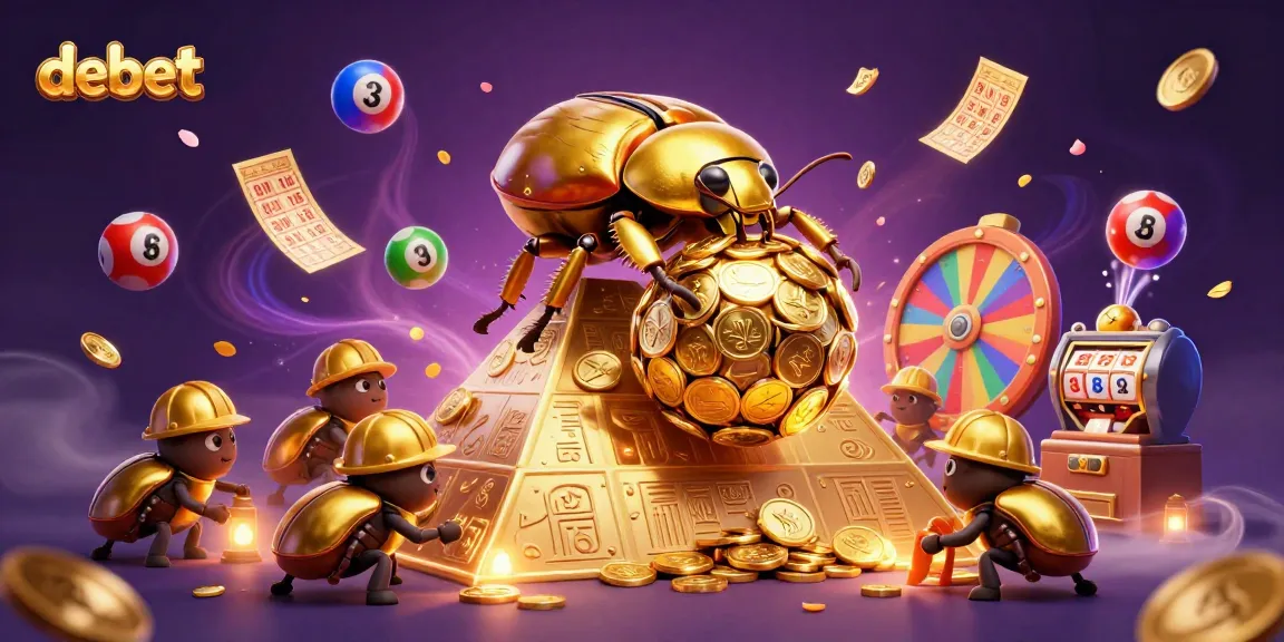 Experience the excitement of debet as golden beetles navigate a vibrant casino landscape.