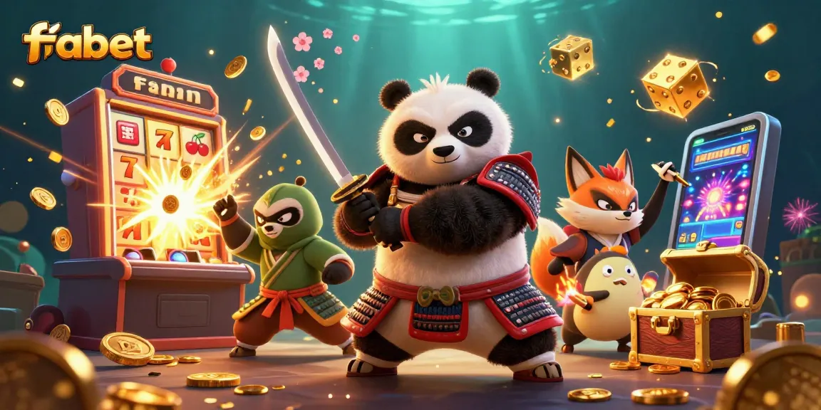 Experience the excitement of fabet with dynamic characters and jackpot symbols in a vibrant casino scene.