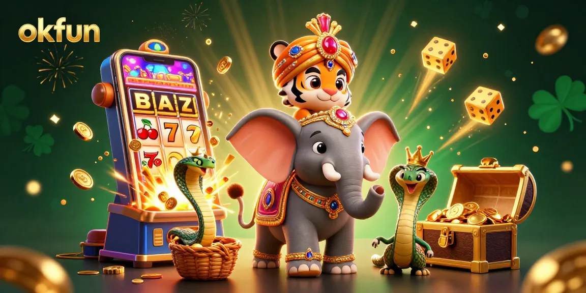 Spin the reels of okfun with thrilling slot symbols amidst sparkling casino elements