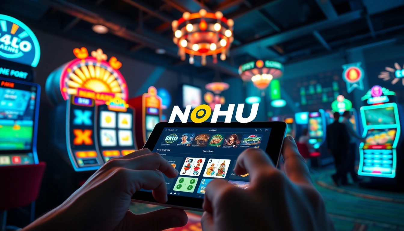 NOHU gaming portal showcasing lively online gaming features and an engaging user interface.