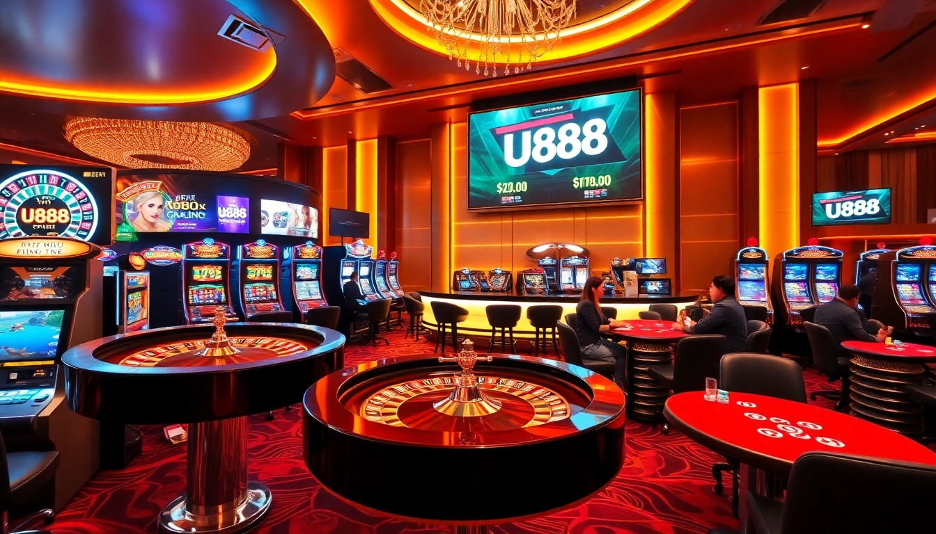 Experience thrilling gameplay at U888 with vibrant casino tables and exciting gaming action.