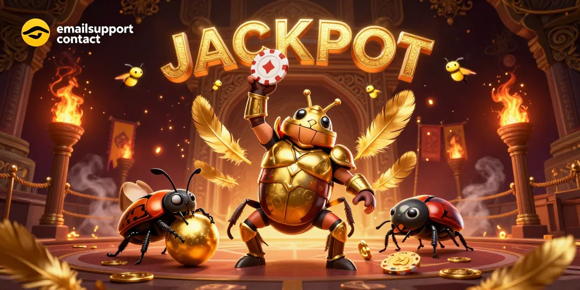 Engage with engaging jackpots at emailsupport-contact's spectacular gaming arena featuring thrilling beetle characters.