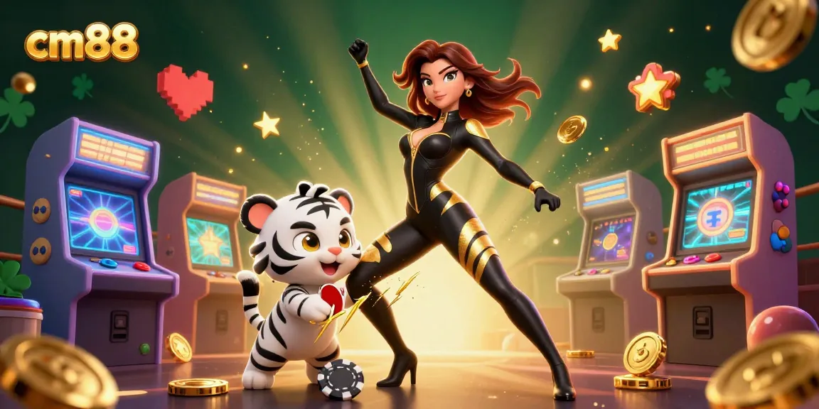 Experience thrilling gaming with cm88's vibrant 3D illustration showcasing a casino adventure.