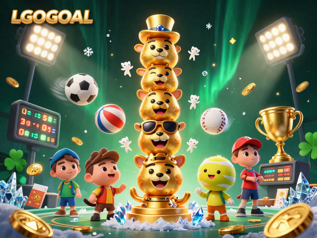Bet on LGOGOAL with a vibrant illustration featuring dynamic sports betting and casino elements.