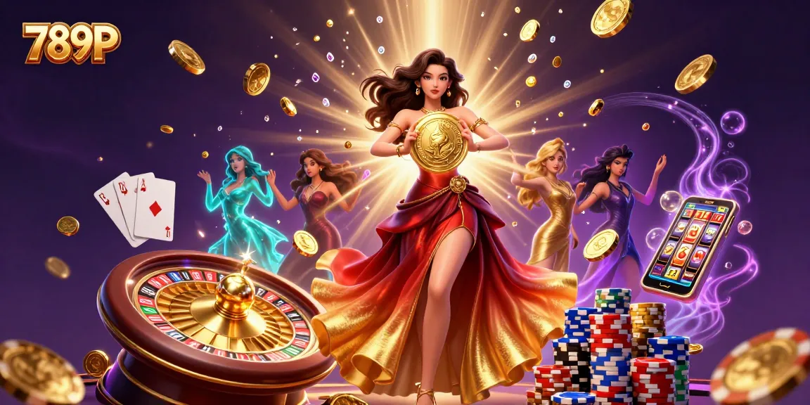 Experience excitement at 789P with stunning coins and captivating casino elements illustrated in 3D.