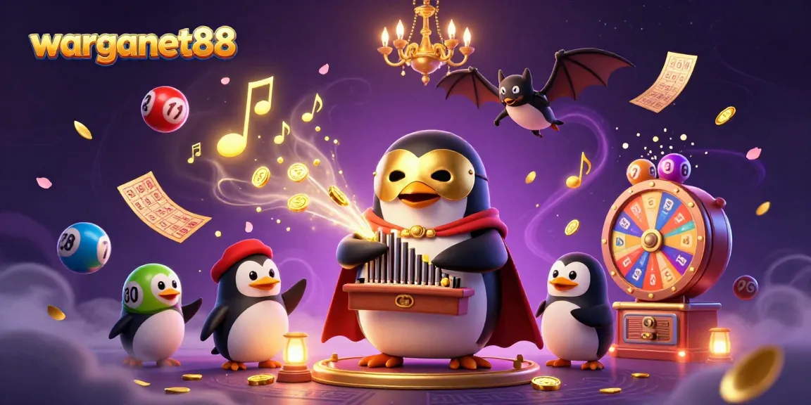 Experience the excitement of warganet88 with a vibrant 3D casino illustration showcasing lottery excitement.