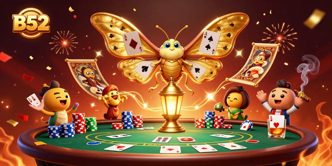 Experience the thrill of B52 gaming with vibrant casino elements and enchanting characters.