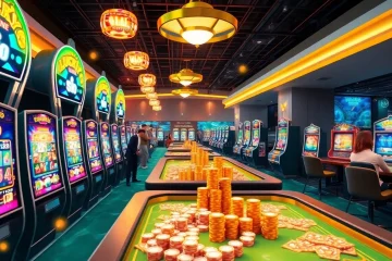 Players winning big at lucky88 online casino with vibrant slot machines and poker chips.